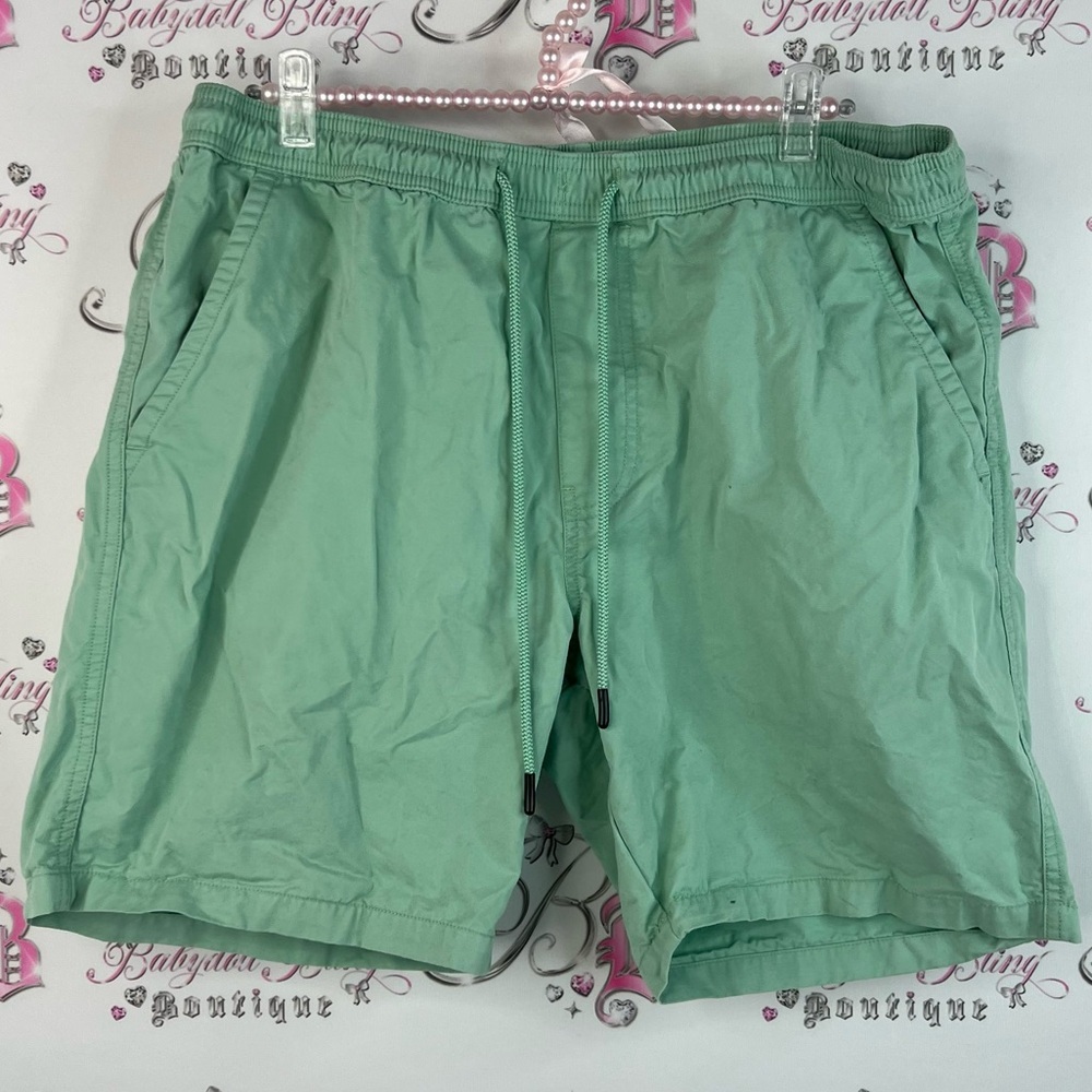 Blue black threads Shorts vintage Mint Green Casual Shorts tie up waist ties